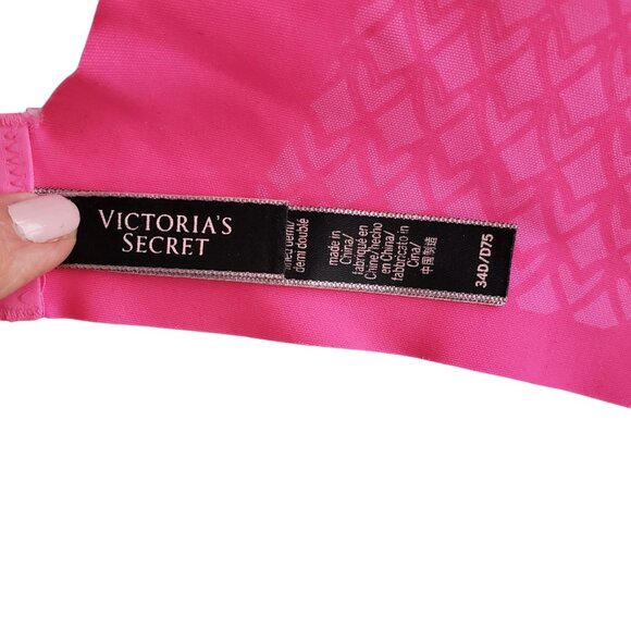 2 Victoria Secret Underwire Smooth Back T-shirt Bras 1 Pink and 1 Red Size 34D - Picture 3 of 14